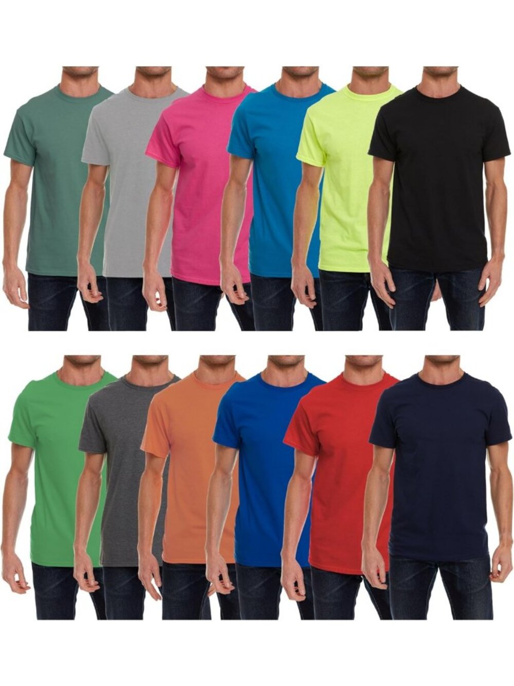 Men's Cotton Crew Neck Short Sleeve T-Shirts - Soft, Comfortable, Casual Wear